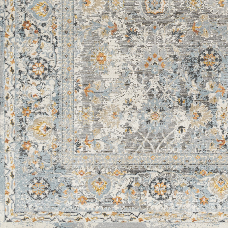 Williston Darshana Slate Gray/Blue/Orange Rug Wayfair